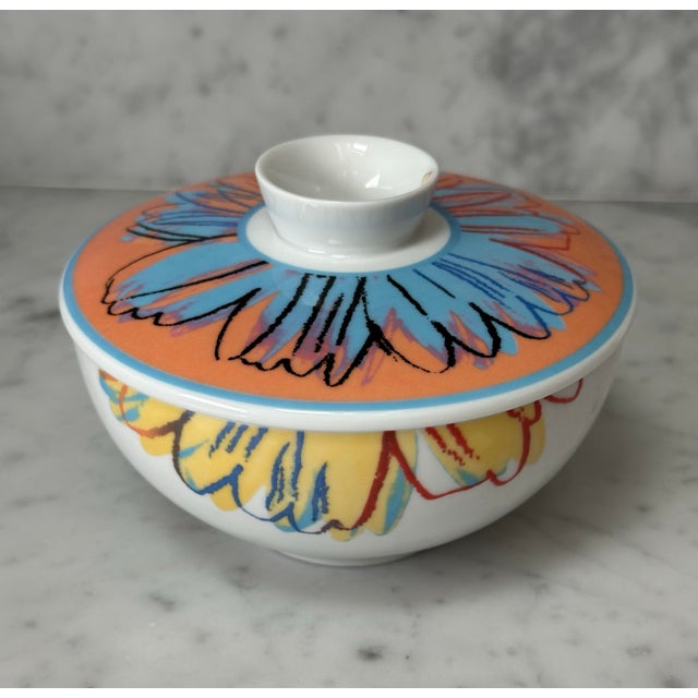 Pop Art 1990s Rosenthal Studio Line - Andy Warhol Studio - Daisy Sugar Bowl New Discontinued For Sale - Image 3 of 6