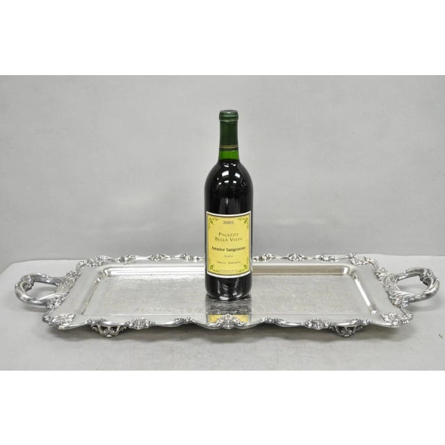 Vintage W&S Blackinton Victorian Silver Plated Narrow Serving Platter Dish Bar Tray. Circa Mid 20th Century. Measurements:...