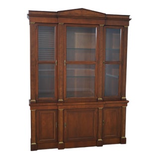 Baker French Empire Beveled Glass China Cabinet For Sale