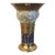 Antique Early 19th Century French Empire Porcelain Gold Trumpet Vase with Flower Garland For Sale