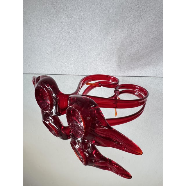 1970s Ruby Red Art Glass Swans from Made Murano Glass, 1970s, Set of 2 For Sale - Image 5 of 13