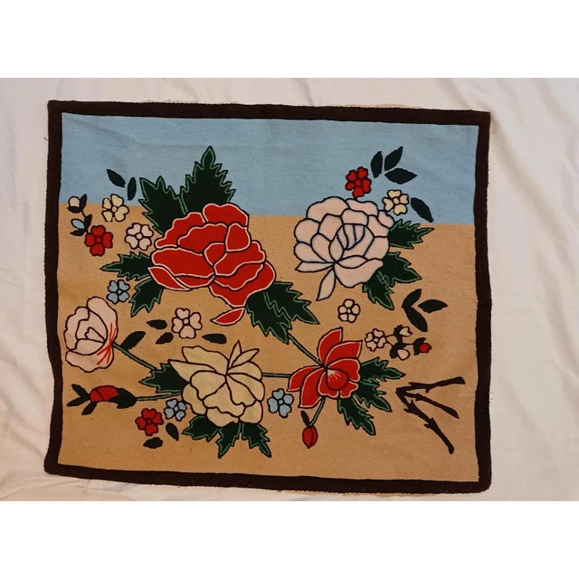 Ruby Red Vintage Crewel Art For Sale - Image 8 of 8