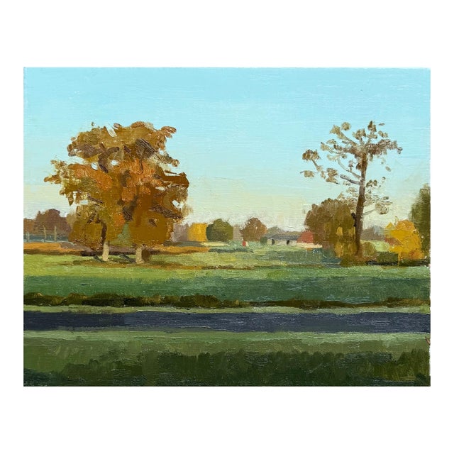 This serene landscape captures the Dutch countryside from the window of a train. It has a wonderful contrast of colors...