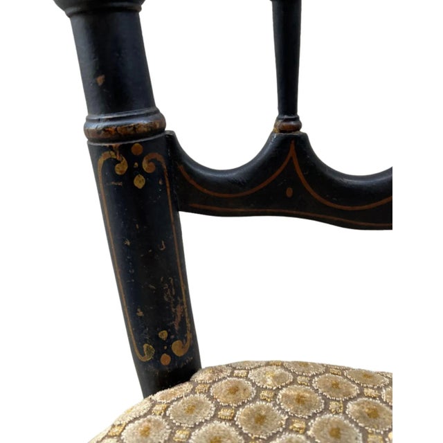 Wood 1850s French, Ebonized Wood Chiavari Chairs With Gold Velvet Seats - A Pair For Sale - Image 7 of 12