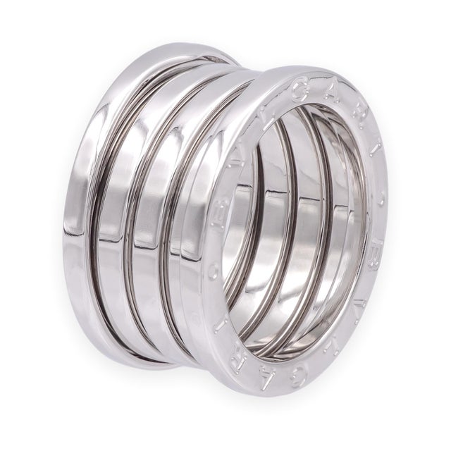 This Bvlgari B.zero1 ring is crafted in solid 18K white gold and features the iconic four-row B.zero1 design. First...
