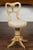 Biedermeier Austrian 1840s Biedermeier Bleached Burled Walnut Swivel Chair with Upholstery For Sale - Image 3 of 12