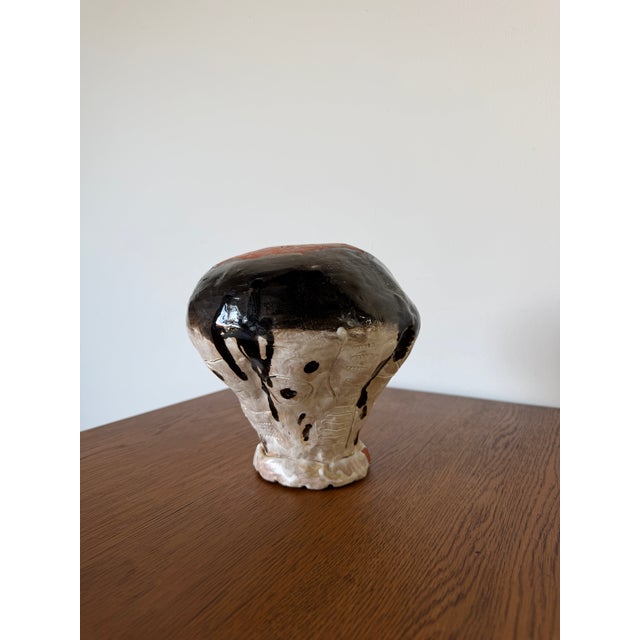 1970's Vintage Polly Abstract Studio Art Pottery Ceramic Vase - Signed For Sale - Image 13 of 17