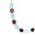 Victorian Victorian Oval Blue Topaz & Garnet Necklace With Zirconia Set in 925 Silver- Anniversary Gift For Sale - Image 3 of 10