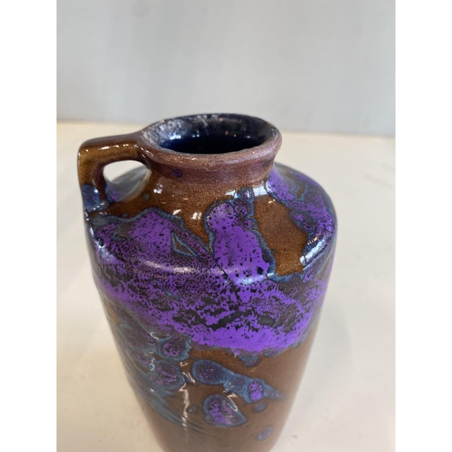 Mid-Century Modern Mid-Century Brown, Purple and Blue Ceramic Vase from Scheurich, 1954 For Sale - Image 3 of 14