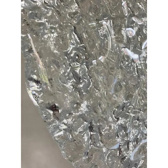 Italian Wall Light in Transparent with Silver Leaf Murano Glass Disc and Brass Metal Frame by Simoeng For Sale - Image 11 of 12