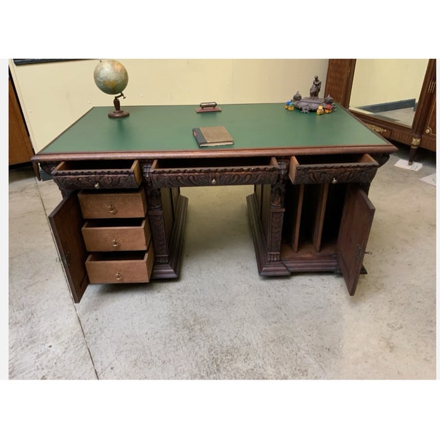 Antique Gründerzeit Partner Desk, 1880 For Sale - Image 10 of 14