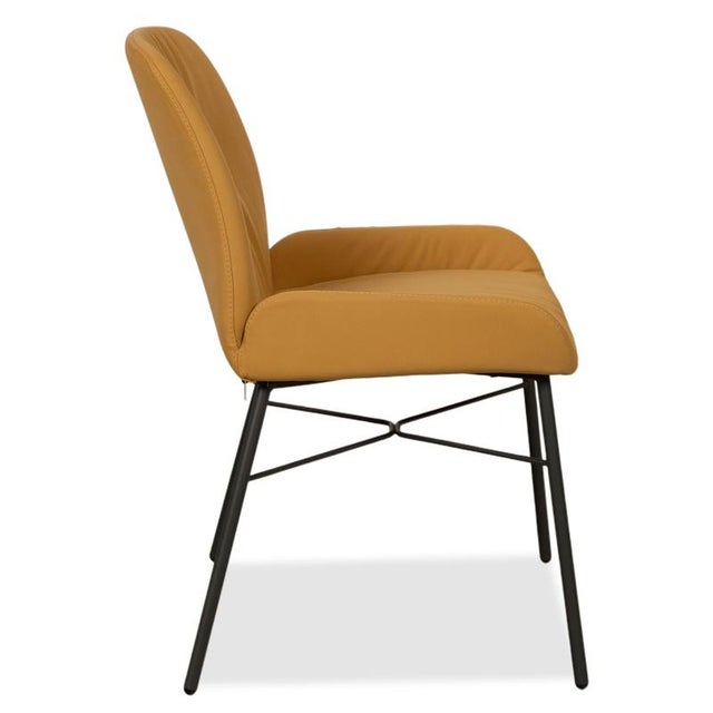 S1000 Dining Chairs in Yellow Leather, Set of 4 For Sale - Image 10 of 14