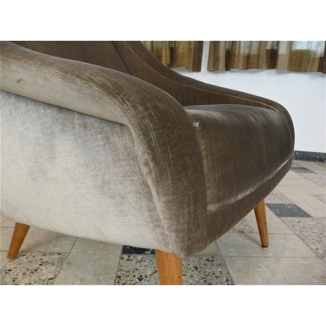 Italian Mohair Velvet Highback Chair, 1950s For Sale - Image 14 of 18