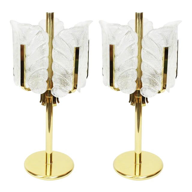 Murano Glass Leaves Table Lamp by Carl Fagerlund for Orrefors, 1960s For Sale