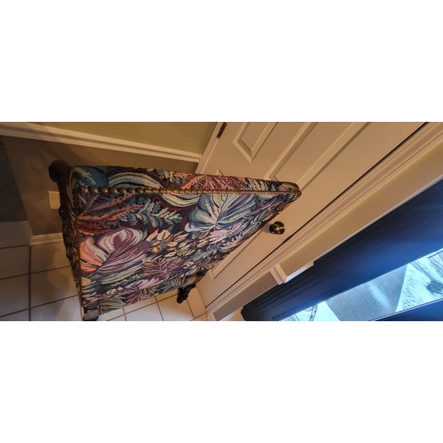 Vintage French Louis Philippe Style Armchairs With Carved Wood Arms and Legs - A Pair For Sale In Cleveland - Image 6 of 18