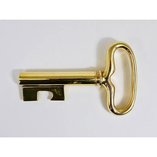Large Brass Key Cork Screw or Bottle Opener attributed to Carl Auböck, Austria, 1950s For Sale - Image 3 of 9