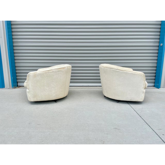 Milo Baughman Mid Century Barrel Chairs Styled After Milo Baughman- a Pair For Sale - Image 4 of 12