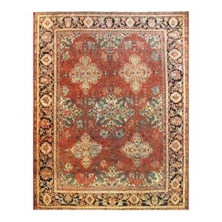 Antique Persian Feraghan Sarouk Carpet 9'1" X 11'9" For Sale