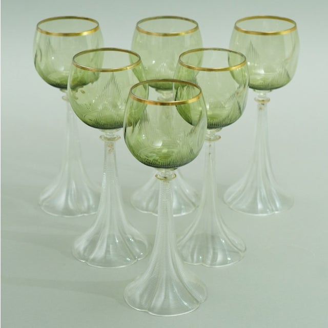 Antique Wine Glasses by Josephinenhütte, 1890s, Set of 6 For Sale - Image 10 of 15
