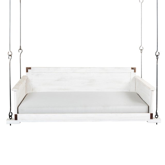 Coastal Slatted Hanging Day Bed by Lowcountry Originals For Sale - Image 3 of 3