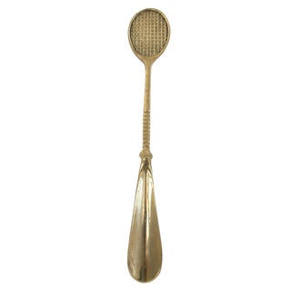 Brass Tennis Racket Shoe Horn For Sale