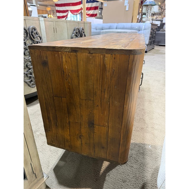 Rustic Wood Media Console For Sale - Image 4 of 5