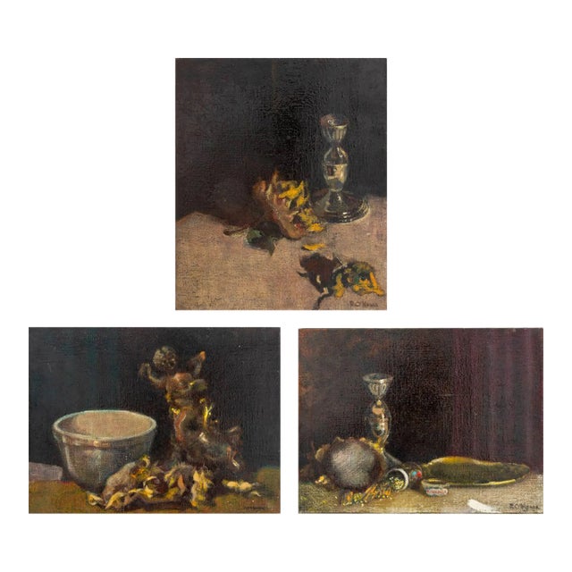 Robert O'Meara Still Life Scenes Oil on Canvas, 3 For Sale
