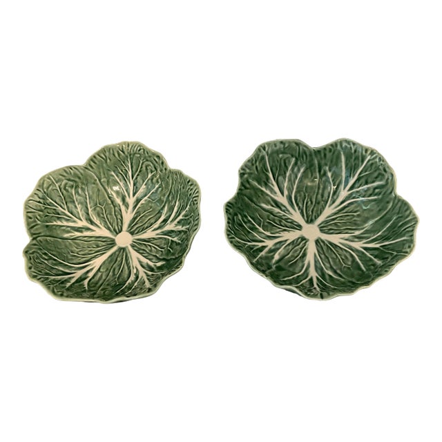 Bordallo Pinheiro Cabbage Bowl in Green - Set of 2 For Sale