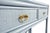 Blue Matthew Izzo Home Gideon Light Blue Painted Rattan Two Drawer Console With Decorative Back and Polished Brass Hardware For Sale - Image 8 of 10