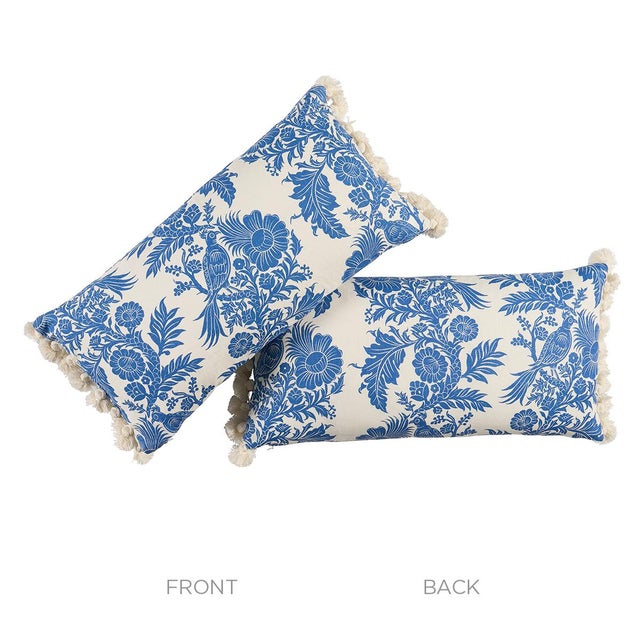Contemporary Schumacher x Marie-Anne Oudejans Raven Woods Lumbar Pillow In Dark Blue For Sale - Image 3 of 3