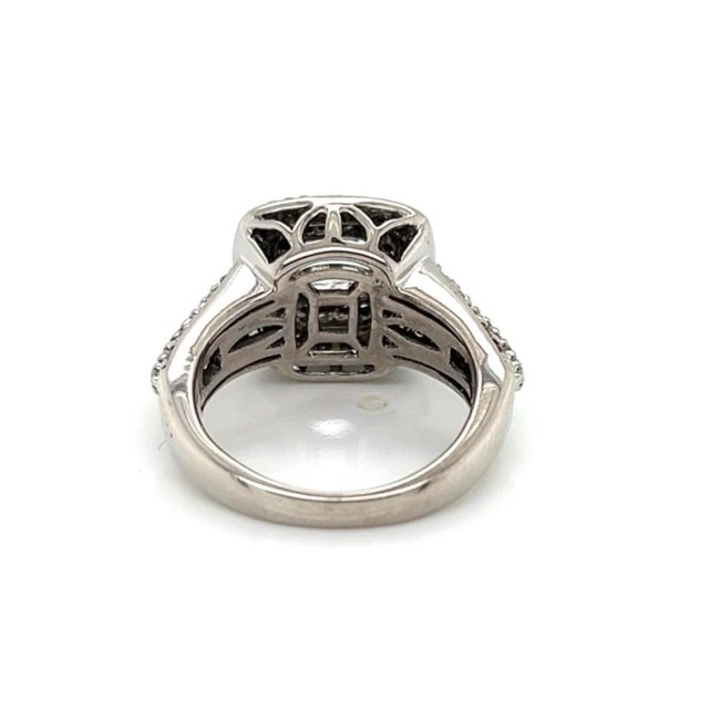Mid 20th Century Mid 20th Century LeVian Aquamarine White & Chocolate Diamond Ring in 14k White Gold Size 4.5 For Sale - Image 5 of 8