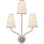 AERIN for Visual Comfort Signature Montreuil Small Wall Sconce in Burnished Silver Leaf with Linen Shades For Sale