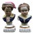 Pair of Vintage Staffordshire Bourbon Children Style Porcelain Busts Classic Home Decor For Sale