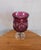Blueberry-colored cut crystal table lamp. Made in England in the 1960s. Uses bayonet-style lamp holders. The lamp consists...