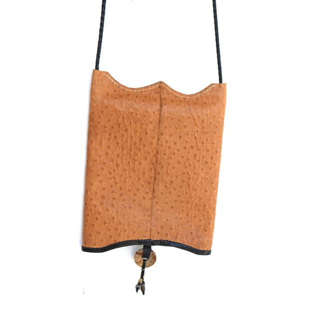 Vintage 1970s Ostrich Gem Tassels Crossbody Bag For Sale In West Palm - Image 6 of 7