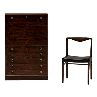 Vintage Desk and Chair by Arne Vodder for Sibast, 1960s, Set of 2 For Sale