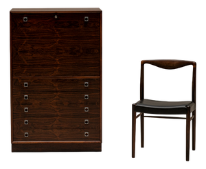Vintage Desk and Chair by Arne Vodder for Sibast, 1960s, Set of 2