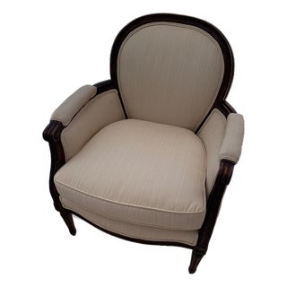 Late 20th Century Pair of Louis XVI–Style Upholstered Armchairs For Sale