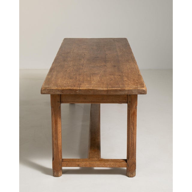 French Early 20th Century France Amber Wood Dining Table For Sale - Image 3 of 9
