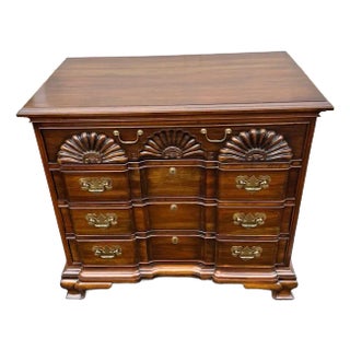 Harden Chippendale Style Cherry Shell Carved Block Front Chest For Sale