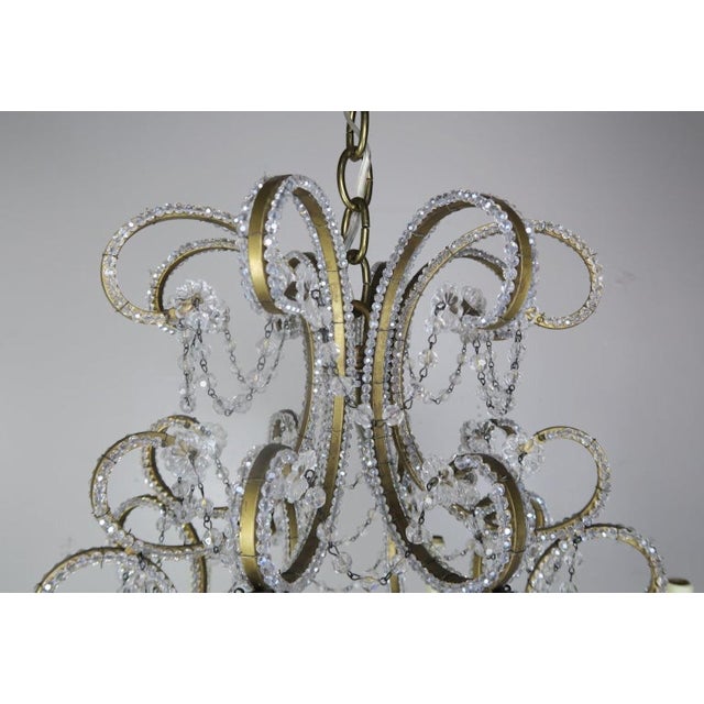 French Crystal Beaded 8-Arm Chandelier, 20th Century For Sale In Los Angeles - Image 6 of 12
