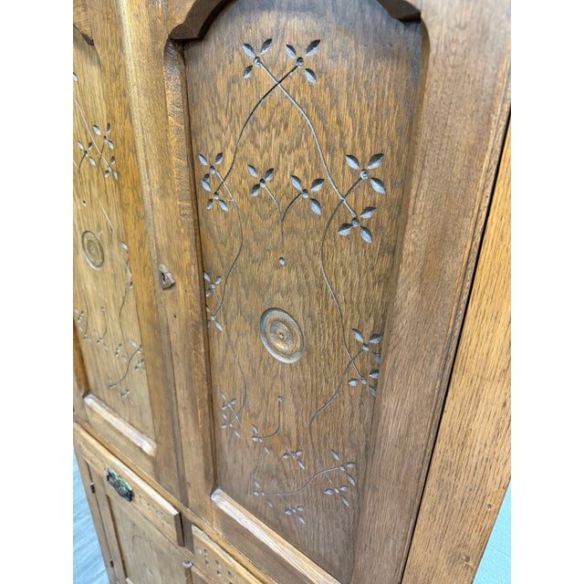 Antique Victorian Early American Quarter Sawn Oak Pie Safe For Sale - Image 10 of 16