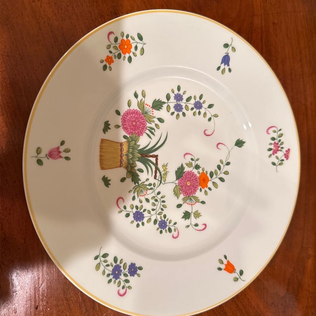 Limoges, France Raynaud Limoges “Panier Chinois” Ceralene Dinner Plate For Sale - Image 4 of 6
