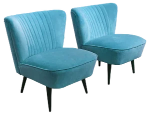 Set of Hungarian Blue Club Chairs, 1950s