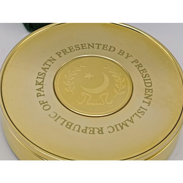 2000s Pakistan Presidential Gold-Plated Seal Brass Casing Quartz Desk ...