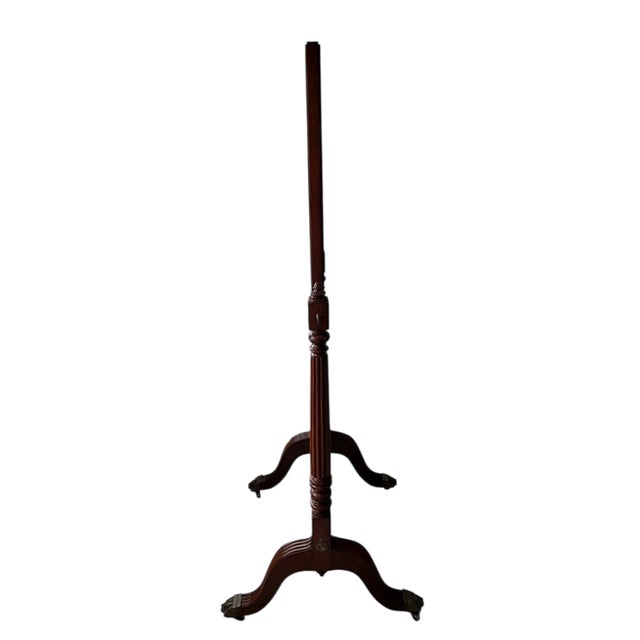 1990s Ethan Allen 18th Century Mahogany Cheval Dressing Mirror Claw Foot Chippendale For Sale - Image 5 of 16