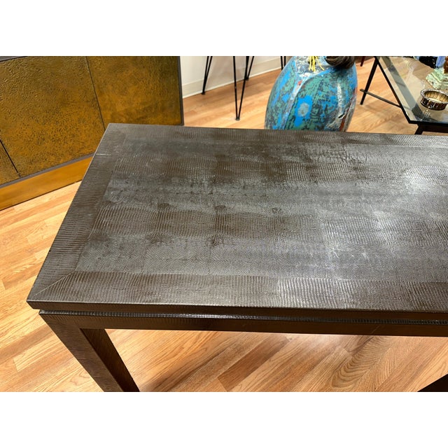Mid 20th Century Faux Snakeskin Game Table with Removable Top For Sale - Image 13 of 18