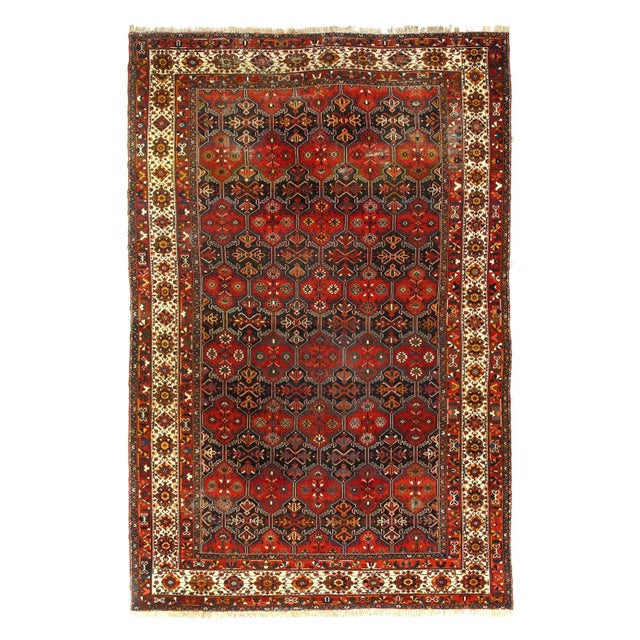 1940s Persian Antique Hand Knotted Bakhtiri Rug For Sale - Image 4 of 4