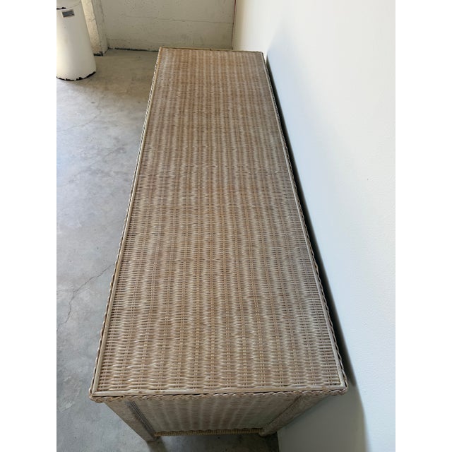 Beige Vintage Henry Link Coastal Woven Wicker Six-Drawer Dresser For Sale - Image 8 of 13