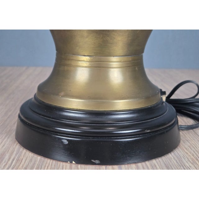 1980s Wildwood Bronzed Table Lamp W Embossed Dragon, Handles James Mont Style For Sale - Image 11 of 11